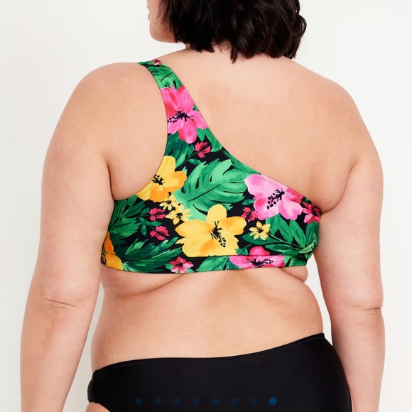 NWT OLD NAVY Printed One-Shoulder Bikini Swim Top Color: Tropical Floral - Picture 8 of 10